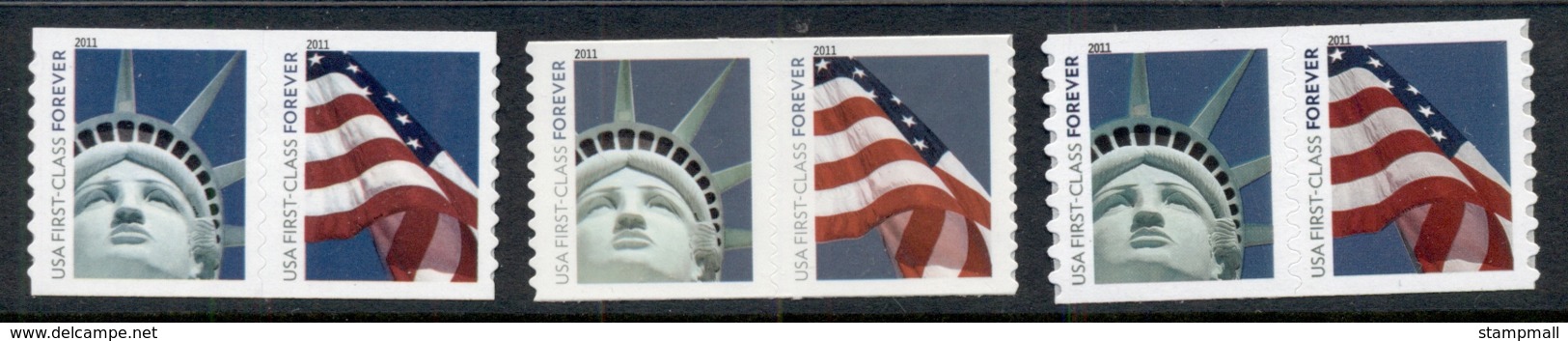 USA 2011 Flag & Liberty 3 Pr MUH - Other & Unclassified