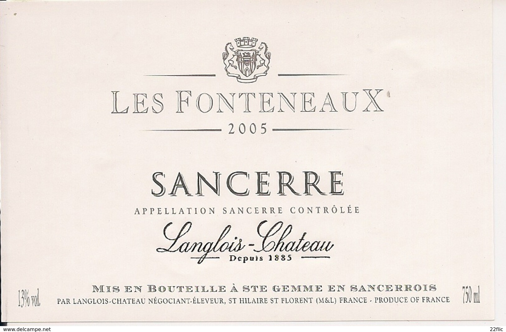 SANCERRE  LE FONTENEAUX 2005  (8) - Autres & Non Classés