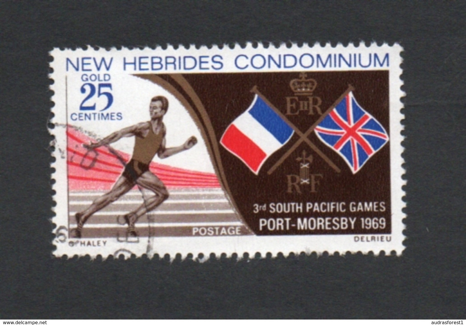 1969 PORT MORESBY SOUTH PACIFIC GAMES New Hebrides 25c  Yvert Tellier No. 284 Timbre Usagee, Sans Charniere - Used Stamps