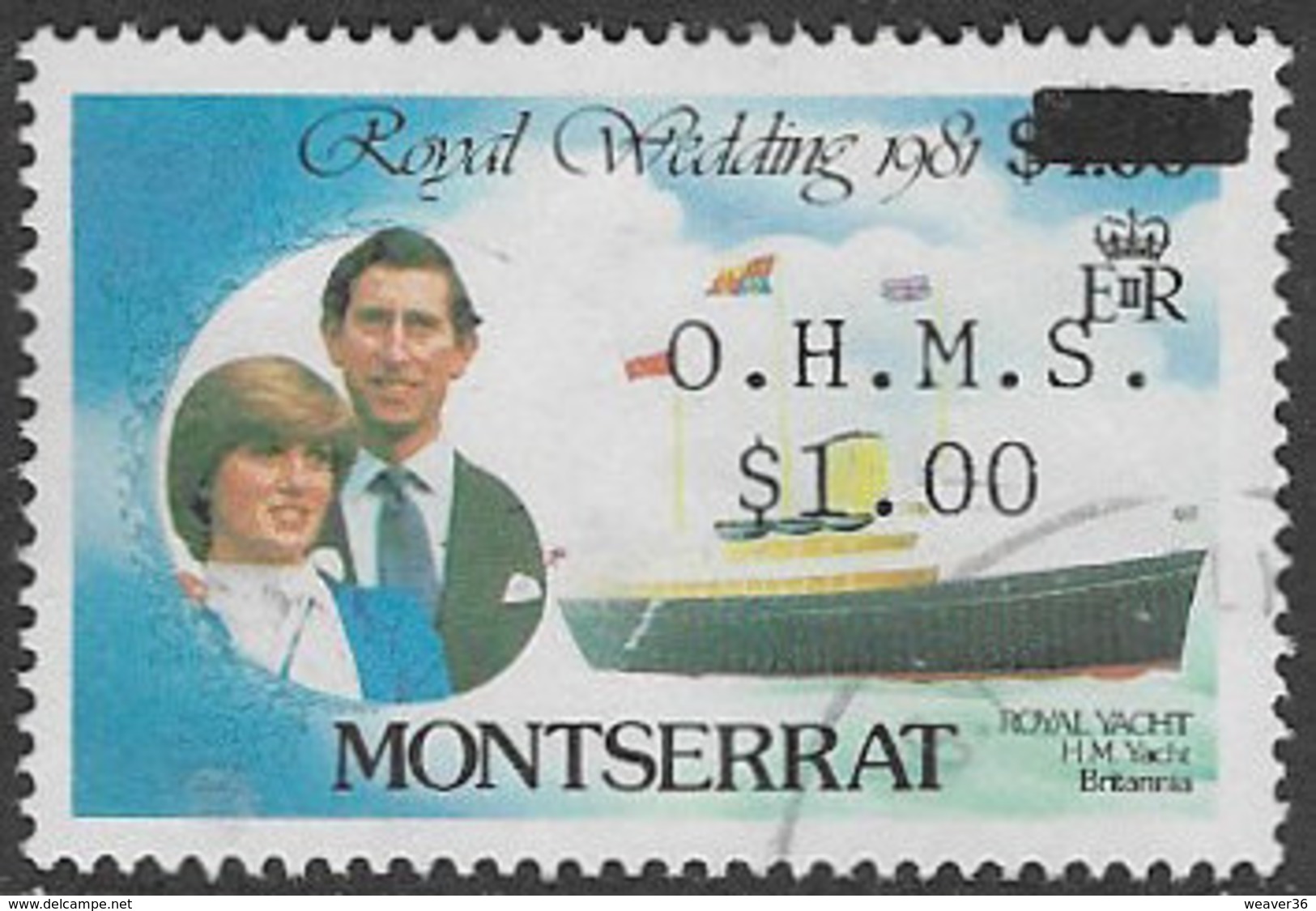 Montserrat SG O57 1982 Official $1 On $4 Good/fine Used [38/31699/1D] - Montserrat