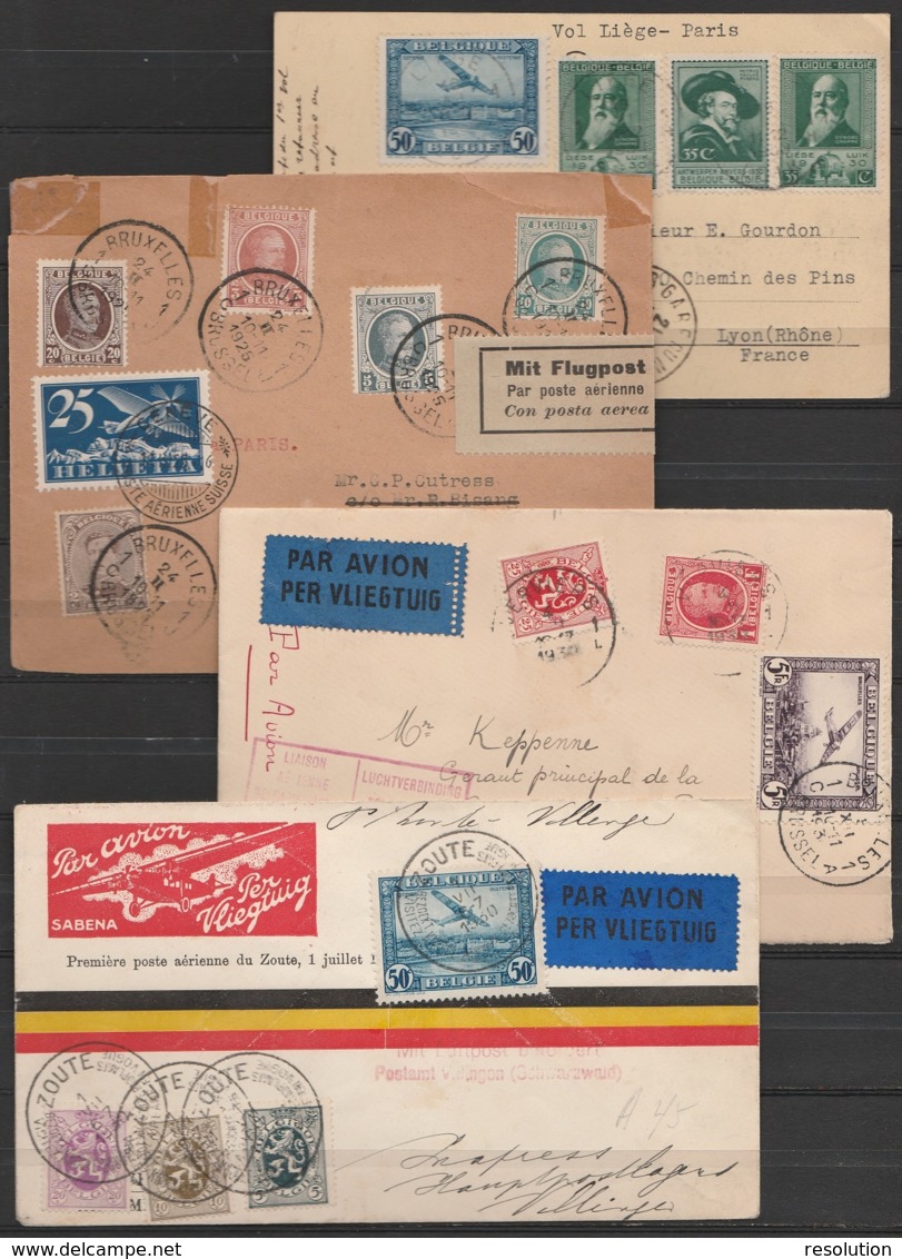 Collection De 47 Plis Poste Aérienne - Belgique & Congo - 1e Liaisons, Vols & Raids Spéciaux (Rubin, Hansez,…) - Superbe - Brieven En Documenten