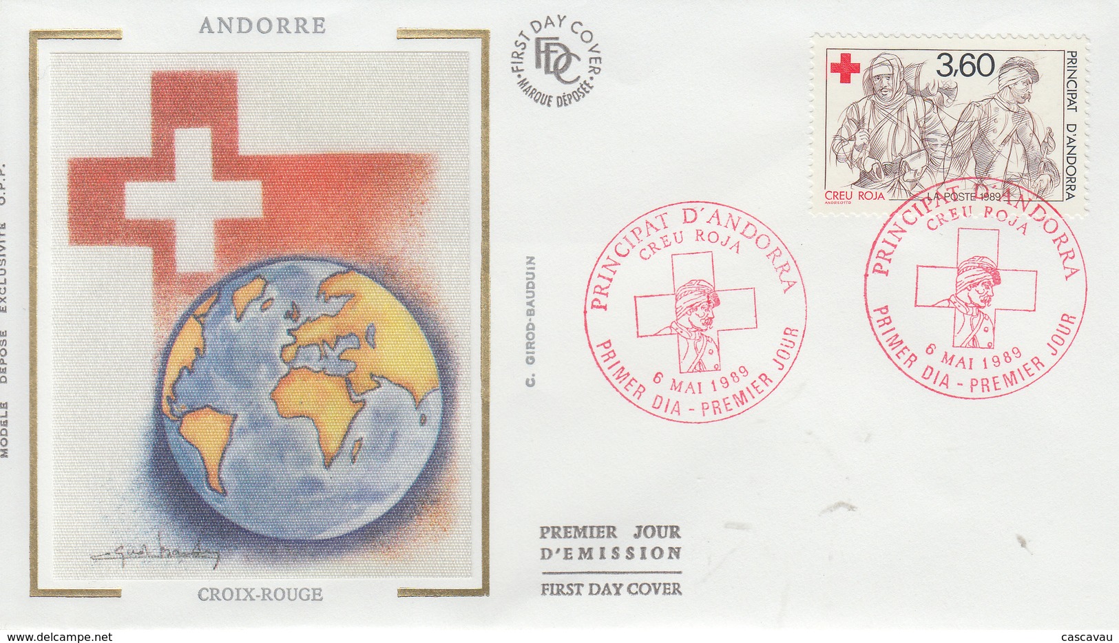 Enveloppe  FDC  1er  Jour   ANDORRE   CROIX  ROUGE  1989 - Croix-Rouge