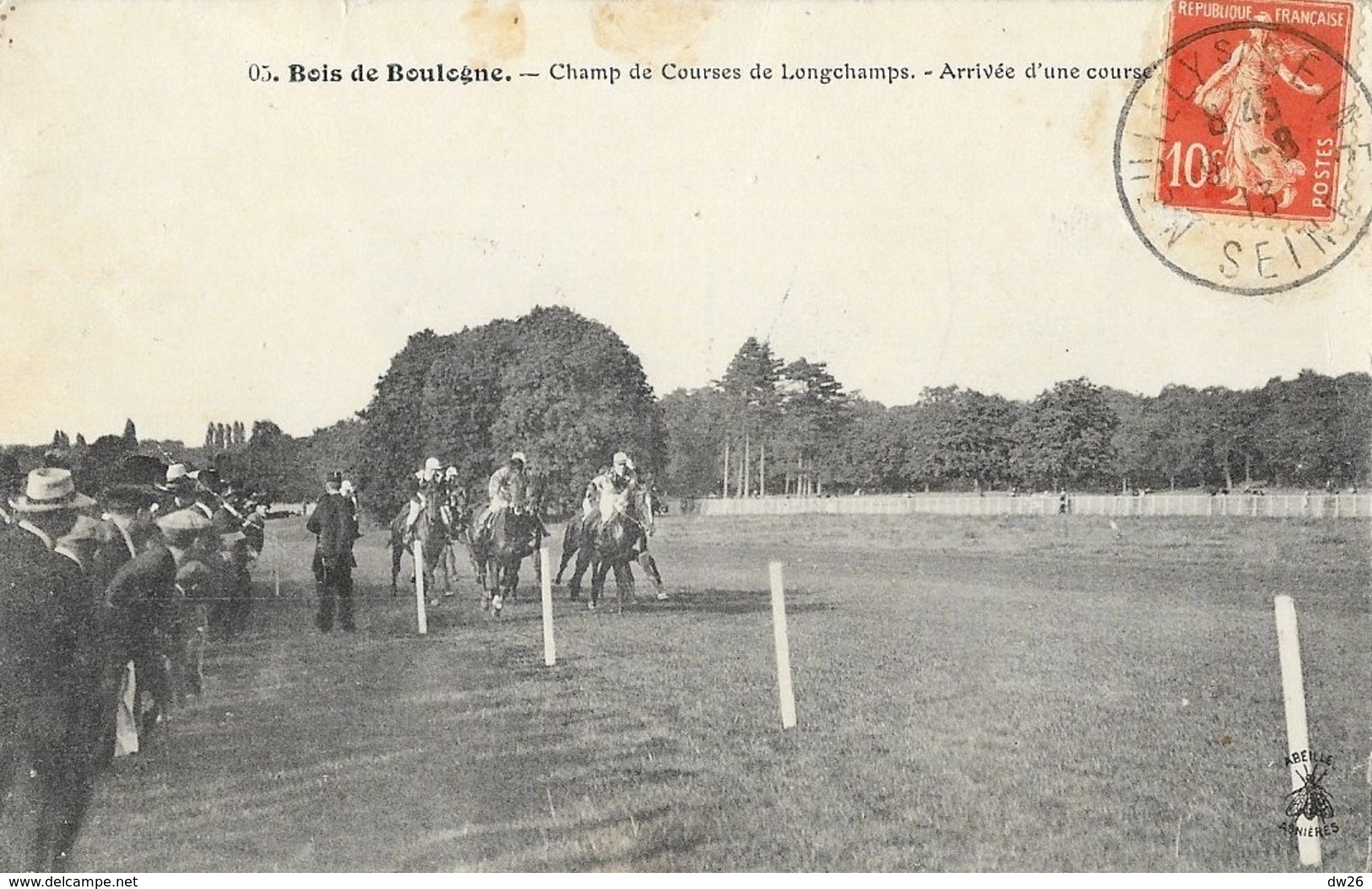 Hippisme, Bois De Boulogne - Champ De Courses De Longchamp, Arrivée D'une Course - Carte Abeille N° 3 - Reitsport