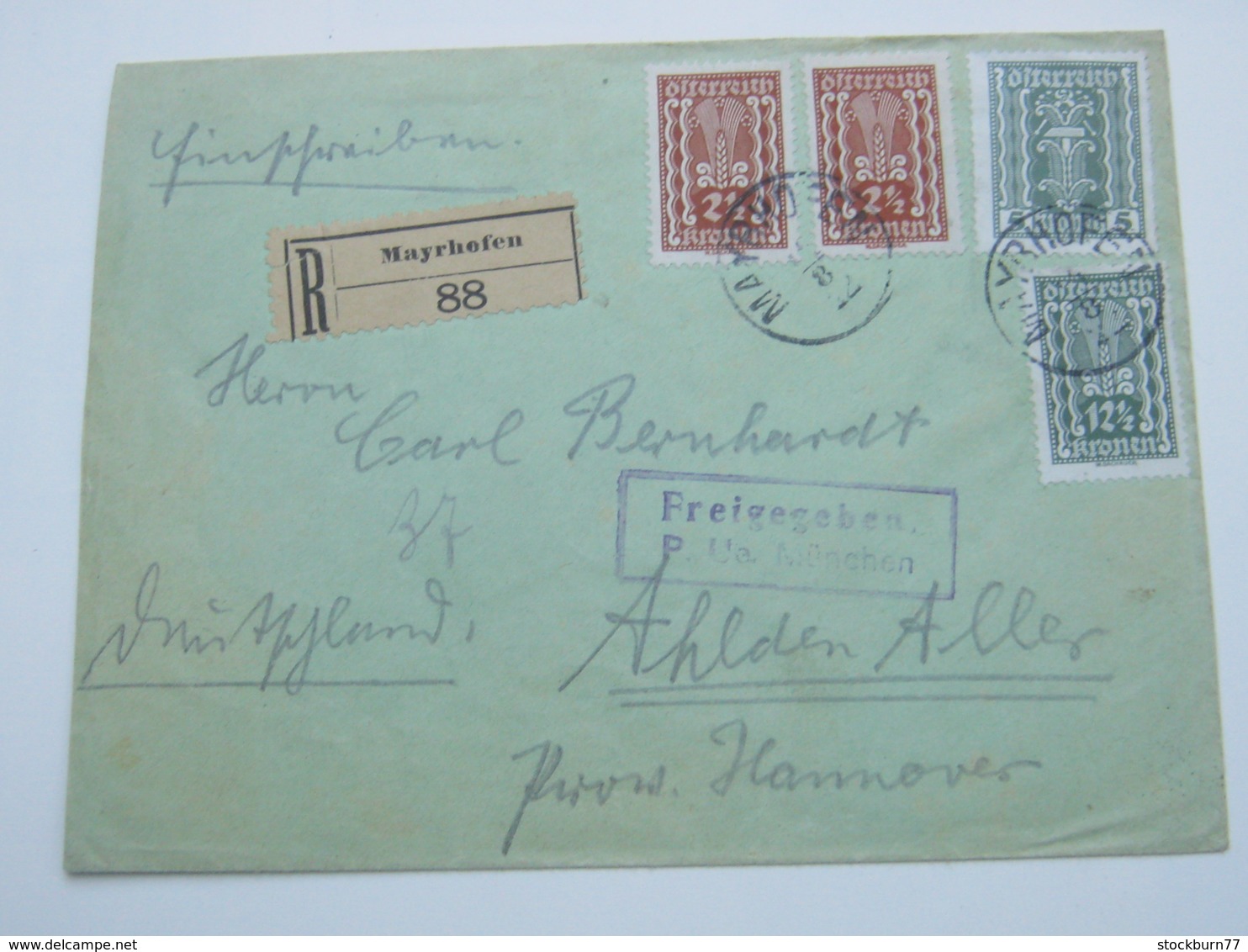 1922 , MAYRHOFEN , Alter Stempel Auf Einschreiben  Mit Zensur - Briefe U. Dokumente
