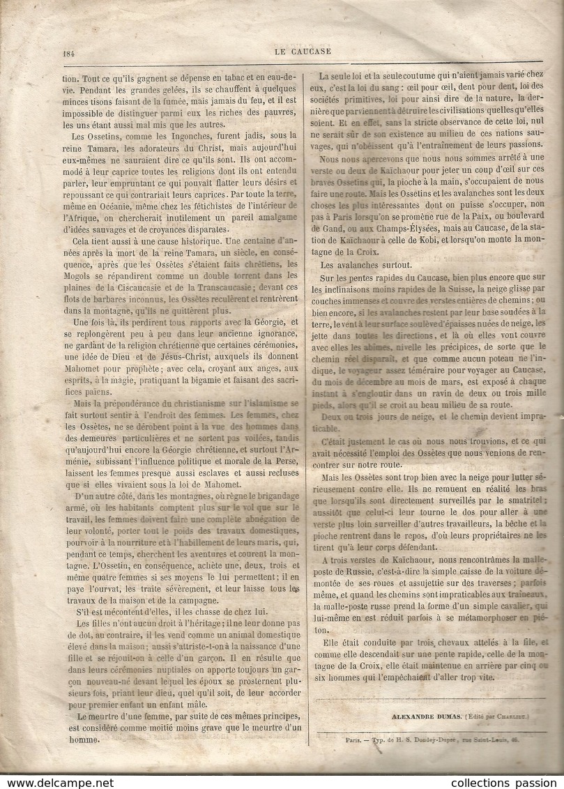 Journal De Voyages Et Romans , LE CAUCASE , N° 23 , 8 Mai 1859 , ALEXANDRE DUMAS , 8 Pages,  2 Scans, Frais Fr 2.25 E - 1850 - 1899