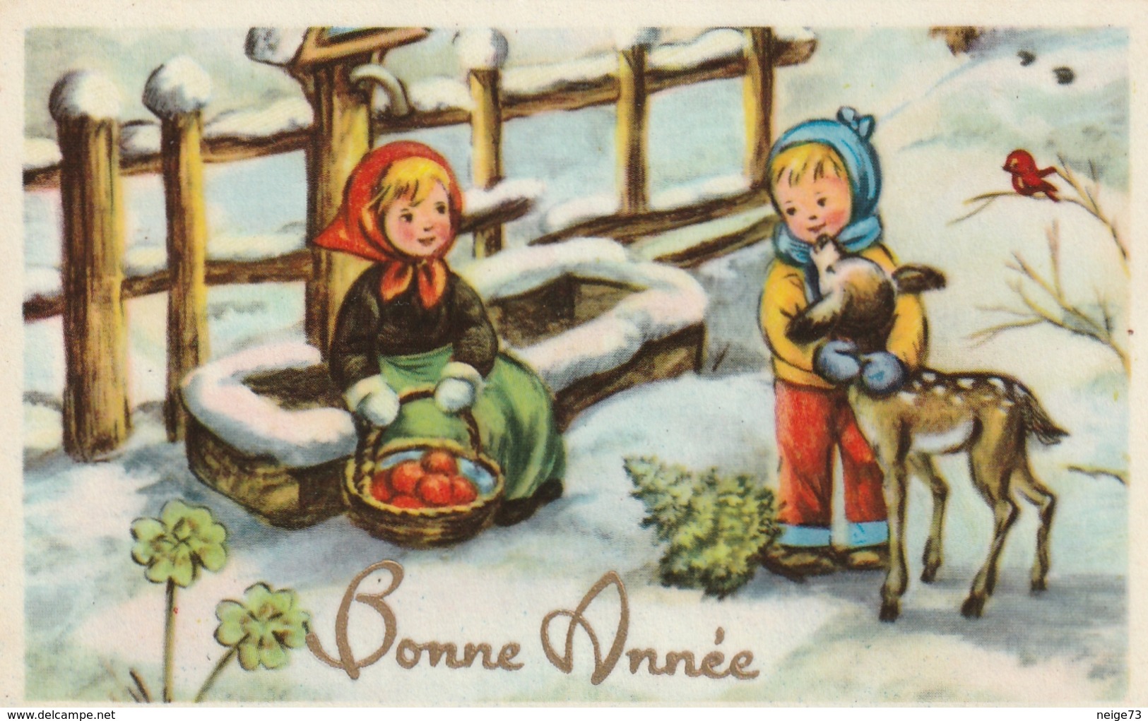 Carte Postale Des Années 60 Fantaisie - Mignonette - Bonne Année - Autres & Non Classés