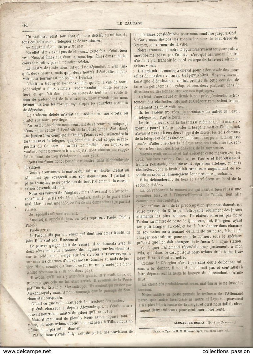 Journal De Voyages Et Romans , LE CAUCASE , N° 24 , 9 Mai 1859 , ALEXANDRE DUMAS , 8 Pages,  2 Scans, Frais Fr 2.25 E - 1850 - 1899