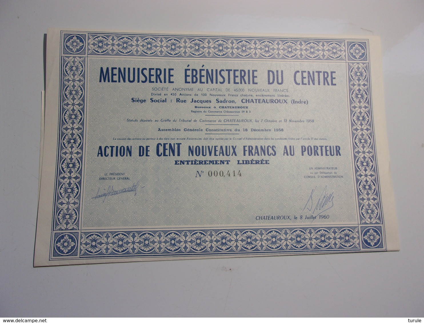 MENUISERIE EBENESTERIE DU CENTRE (100 N.F.) Chateauroux,indre - Other & Unclassified