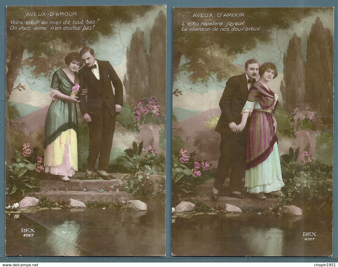 CPA - COUPLE - AVEUX D'AMOUR - 4 Cartes - Couples