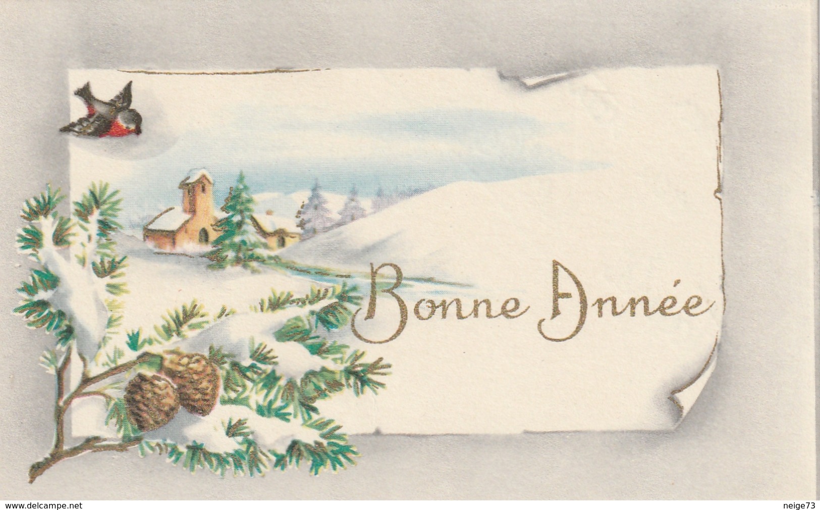 Carte Postale Des Années 60 Fantaisie - Mignonette - Paysage - Bonne Année - Autres & Non Classés