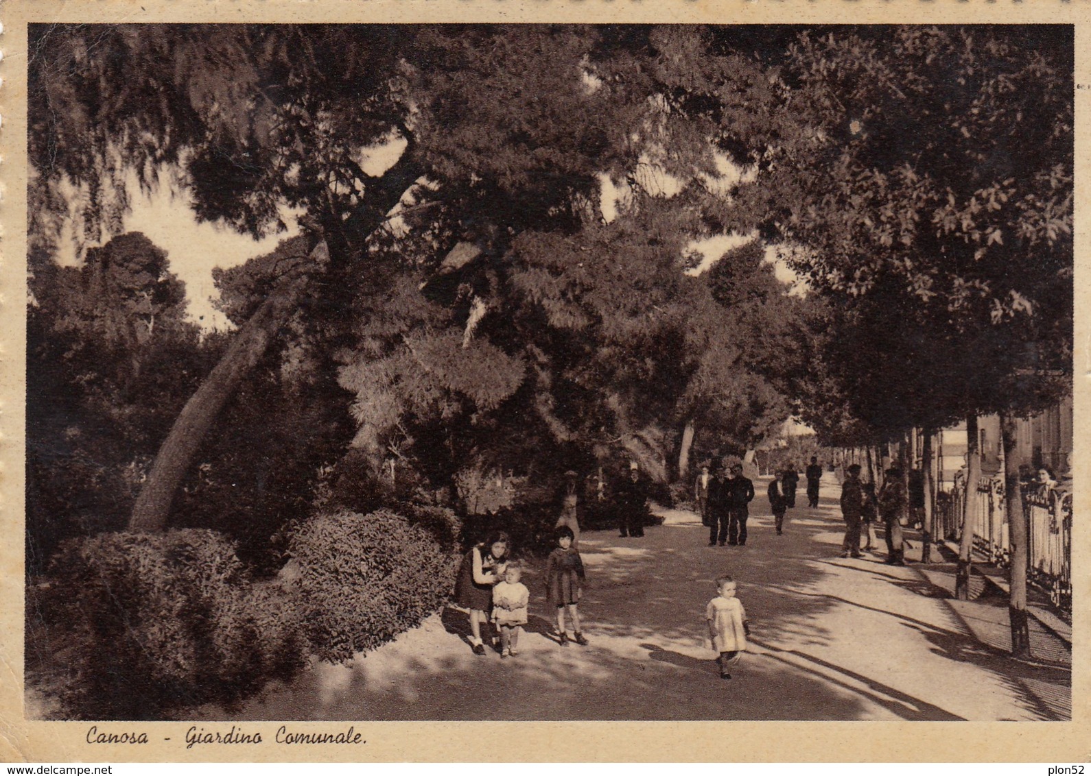 12219-CANOSA DI PUGLIA(BARLETTA-ANDRIA-TRANI)-GIARDINO COMUNALE-ANIMATA-1940-FG - Barletta