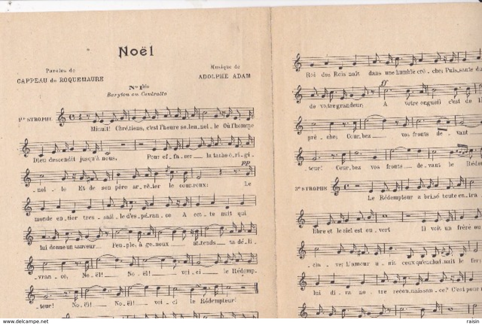 Nouvelle Edition Populaire Les Chants De La France "NOËL" Paroles Cappeau De Roquemaure Musique Adolphe Adam TBE - Partitions Musicales Anciennes