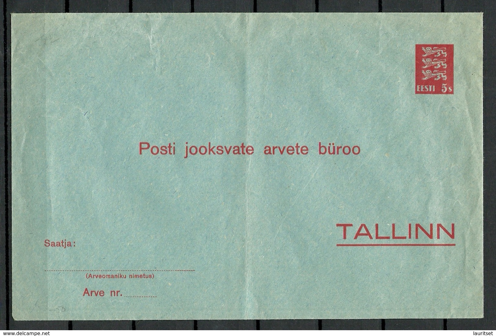 ESTLAND Estonia 1928 Stationery Cover - Estonia