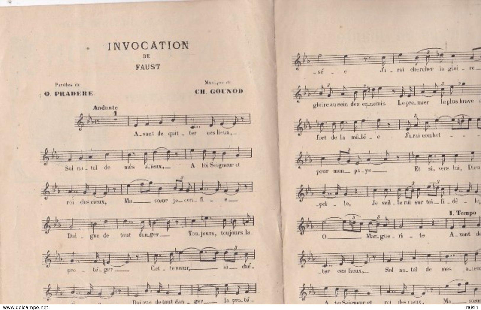 Les Succès Du Chanteur N°15  INVOCATION De FAUST  Ed. Choudens Marcel L'Abbé  Paroles O.Pradère  Ch.Gounod - Partitions Musicales Anciennes