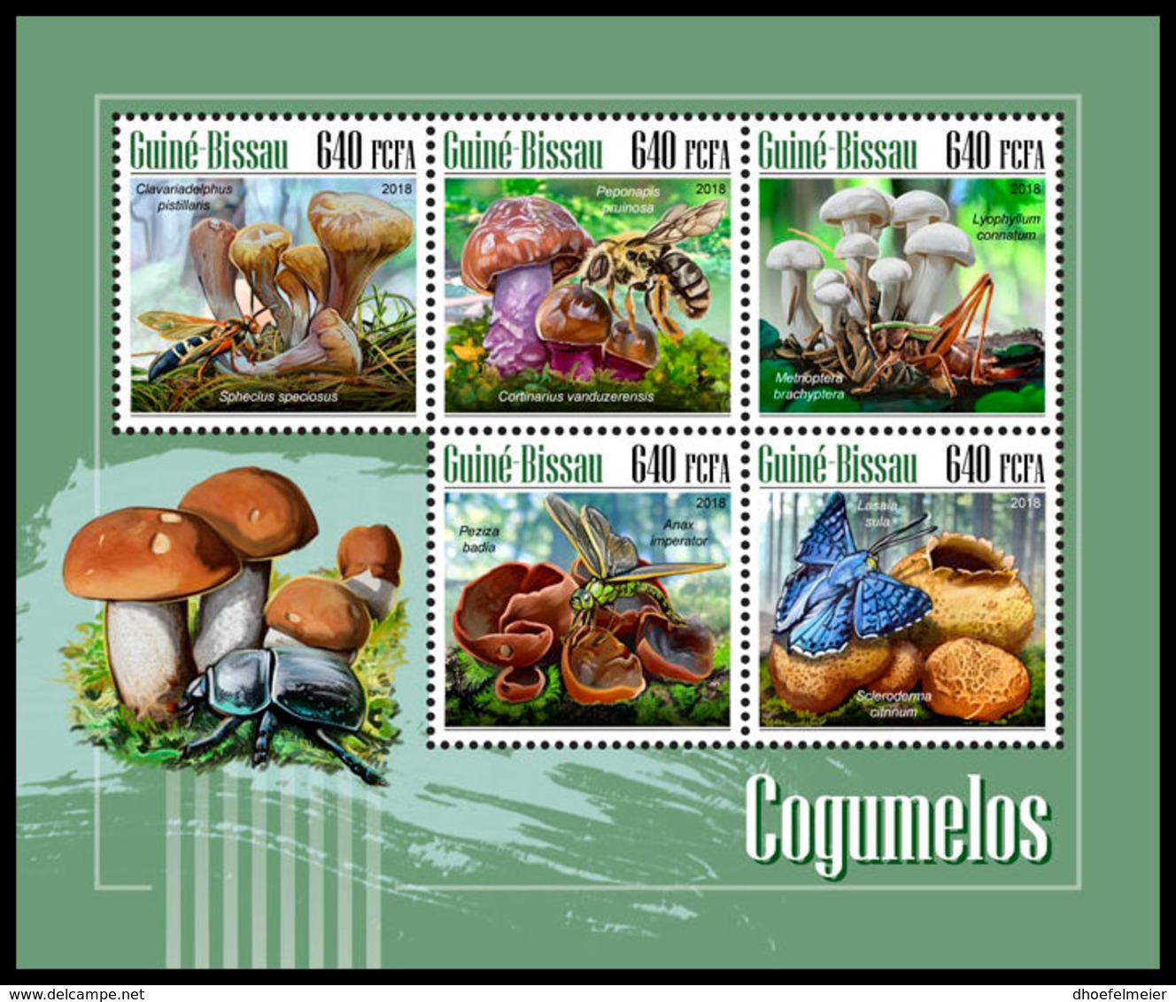 GUINEA BISSAU. 2018 **MNH Mushrooms Pilze Champignons M/S - OFFICIAL ISSUE - DH1848 - Champignons