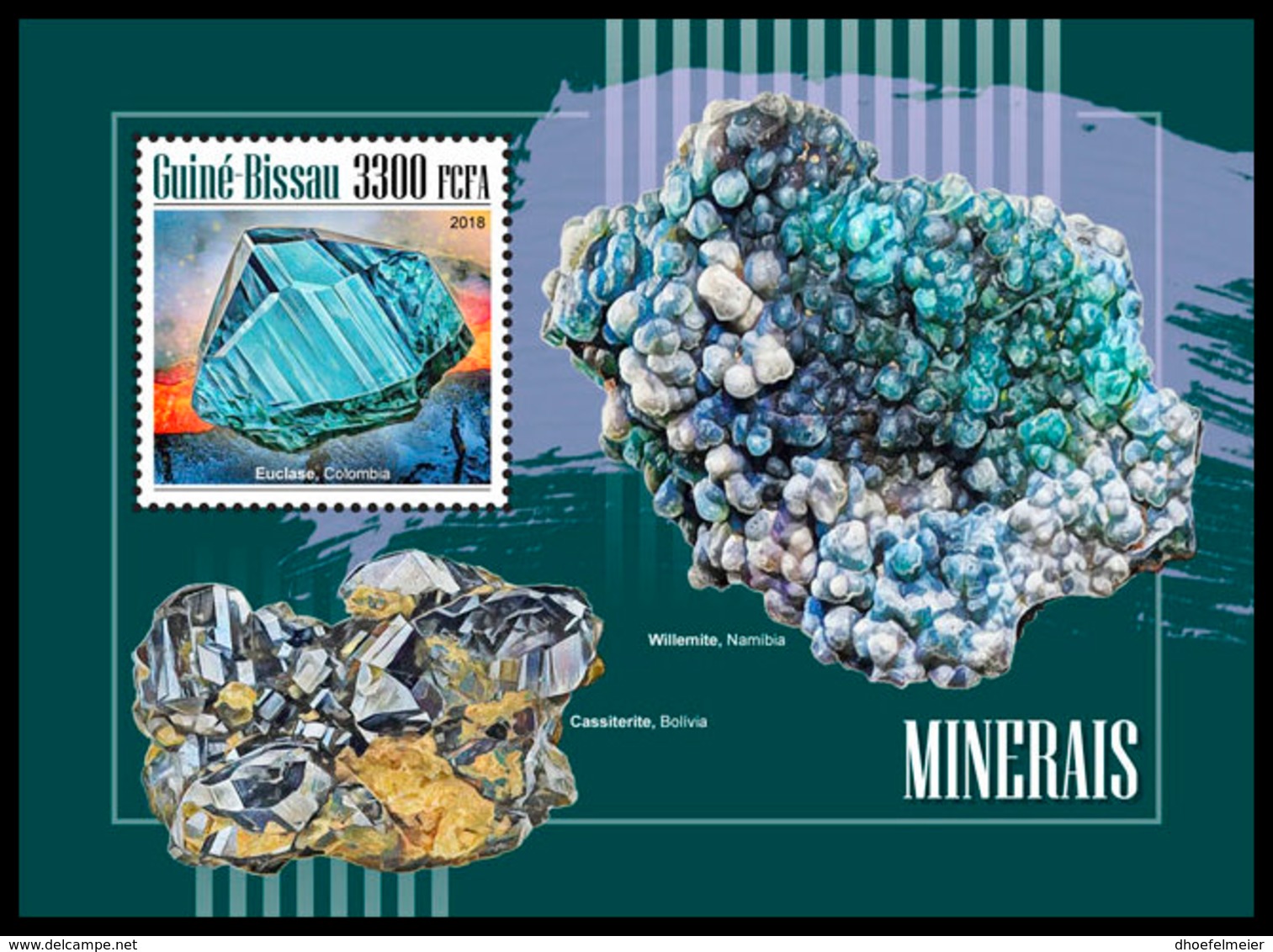 GUINEA BISSAU. 2018 **MNH Minerals Mineralien Mineraux S/S - IMPERFORATED - DH1848 - Minéraux