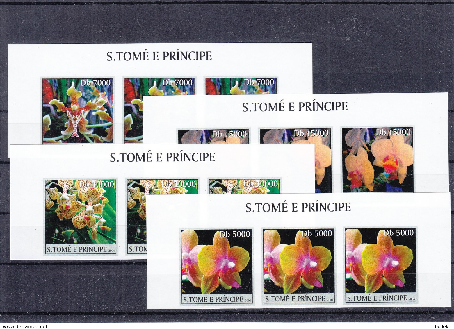 Orchidées - St Tomé & Principe - Yvert 1894 / 7 ** - NON Dentelés - Bande De 3 - Valeur ± 67,50 Euros - Orchidées