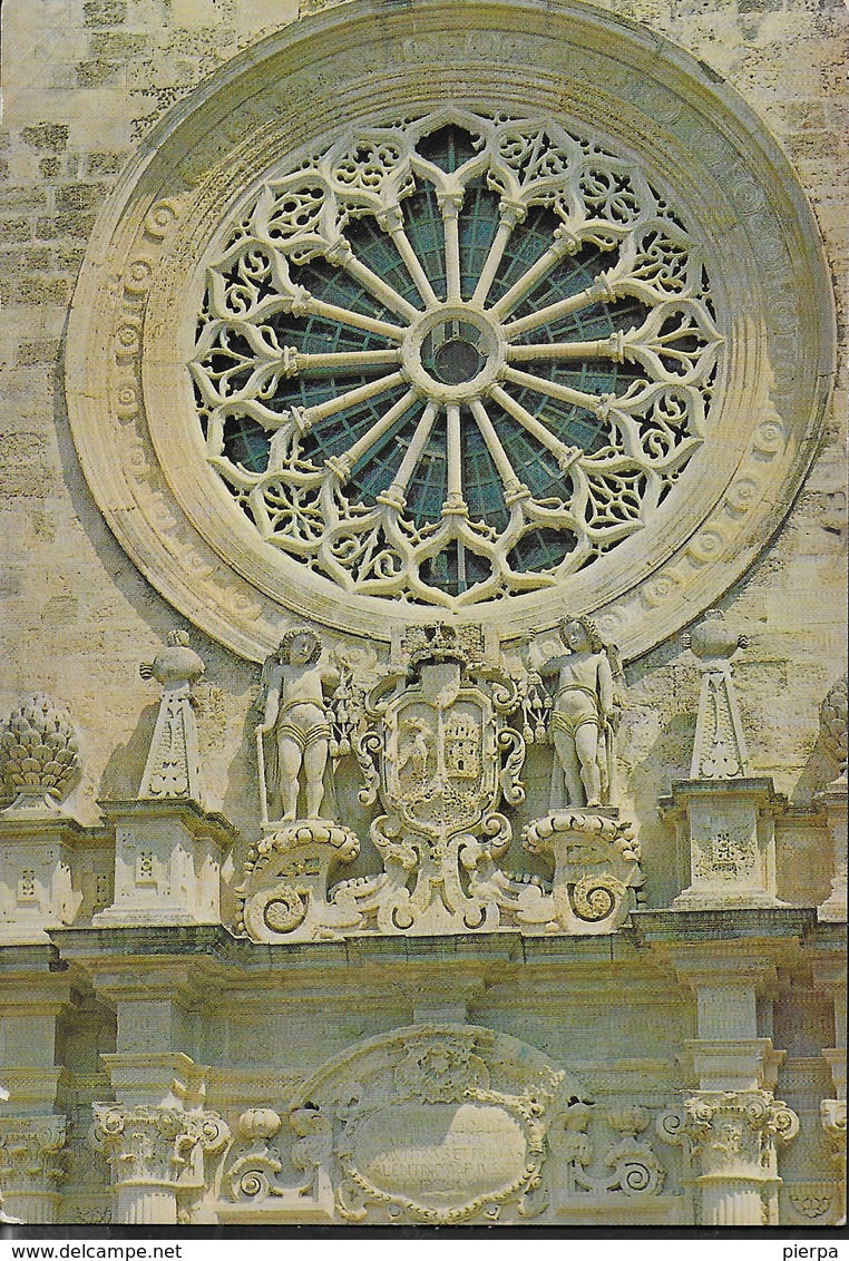 OTRANTO - CATTEDRALE - IL ROSONE DELLA FACCIATA - VIAGGIATA 1995 - Churches & Cathedrals