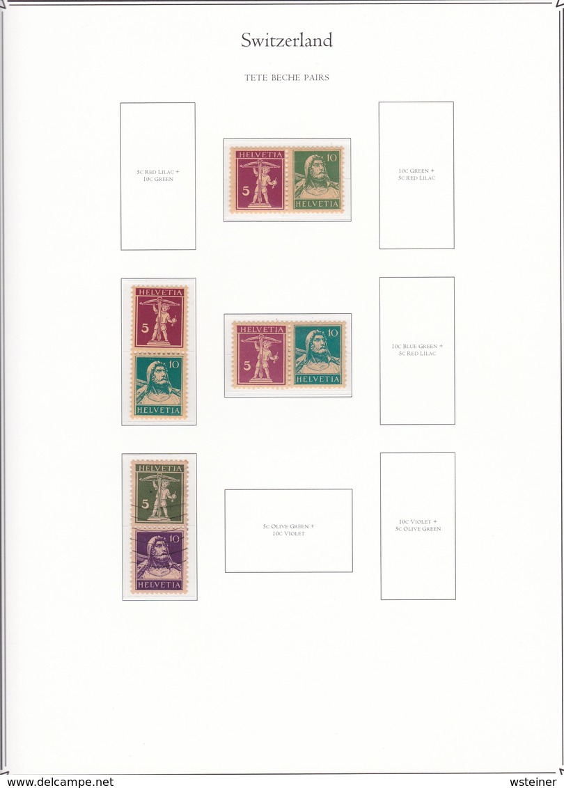 Switzerland Tete-beche Issues. Zumstein Catalog $2470. - Se-Tenant