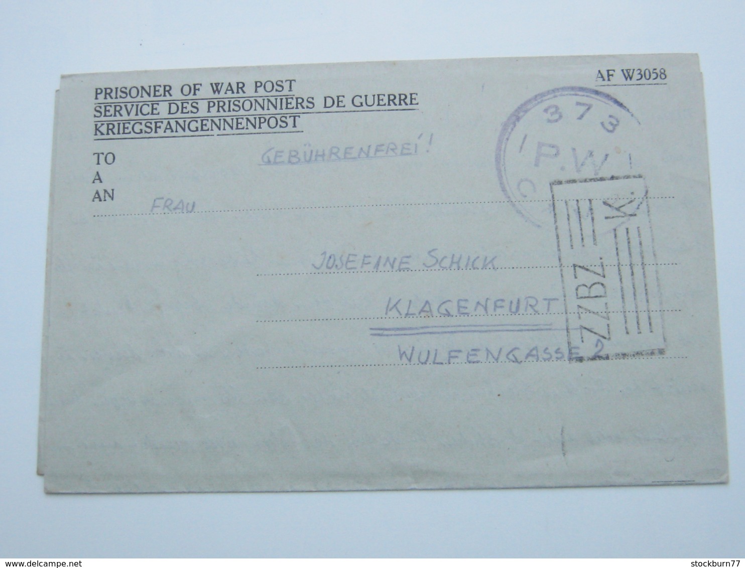 1946, November , Kriegsgefangenenpost , Brief Aus POW Camp Wolfsberg - Briefe U. Dokumente