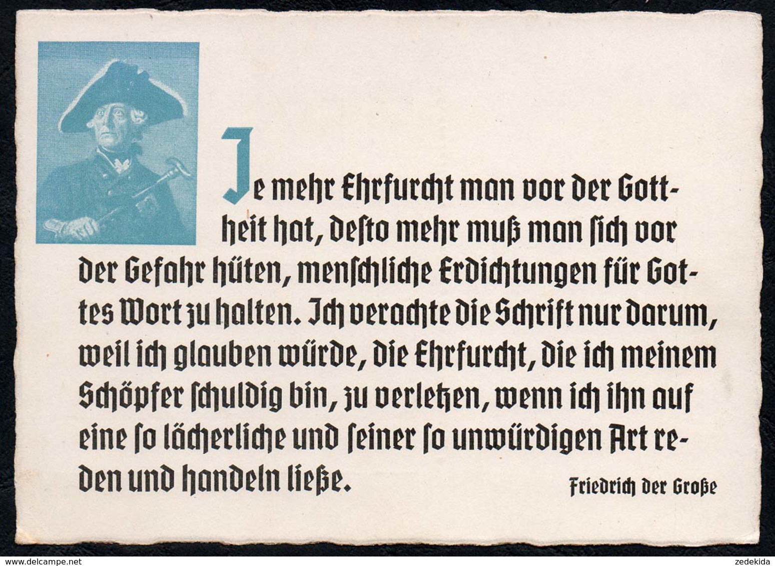 5231 - Friedrich Der Große Spruchkarte Künstlerkarte - Ludendorff Buchhandlung München - Sonstige & Ohne Zuordnung