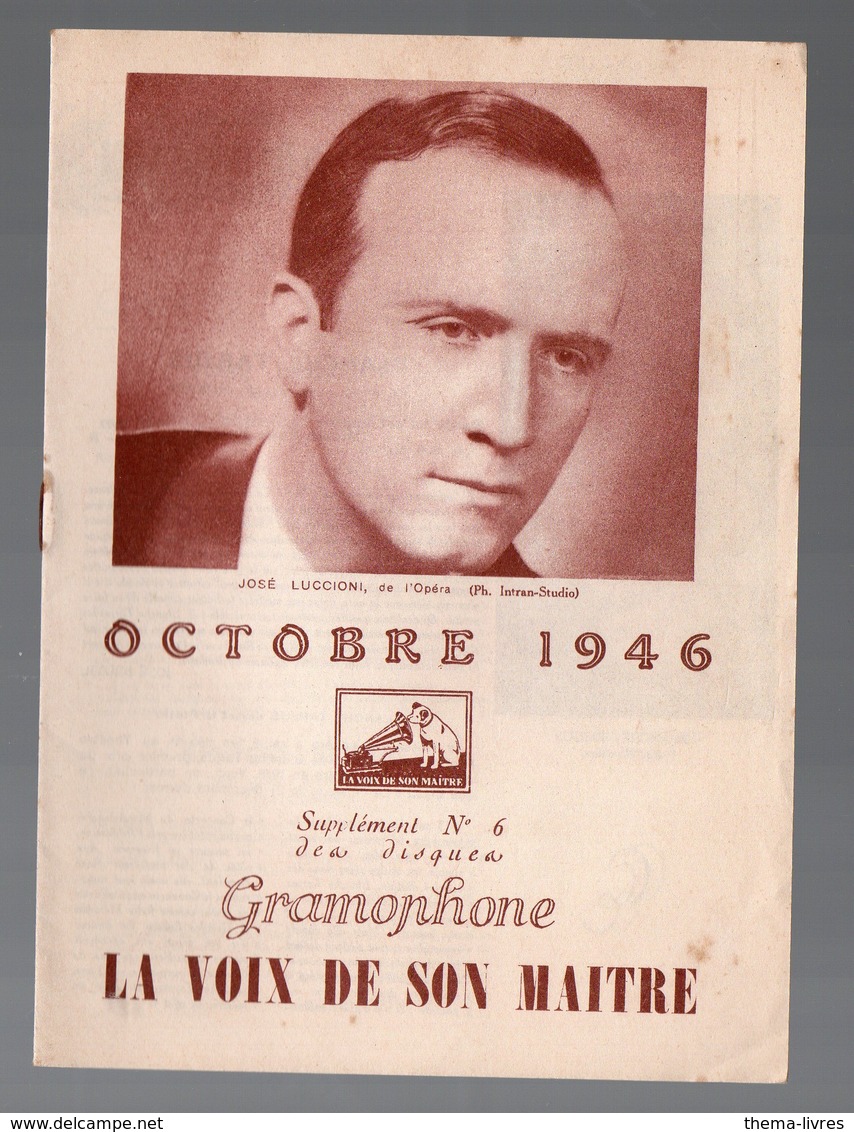 Catalogue De Disques LA VOIX DE SON MAITRE : Octobre 1946  (PPP9936) - Werbung