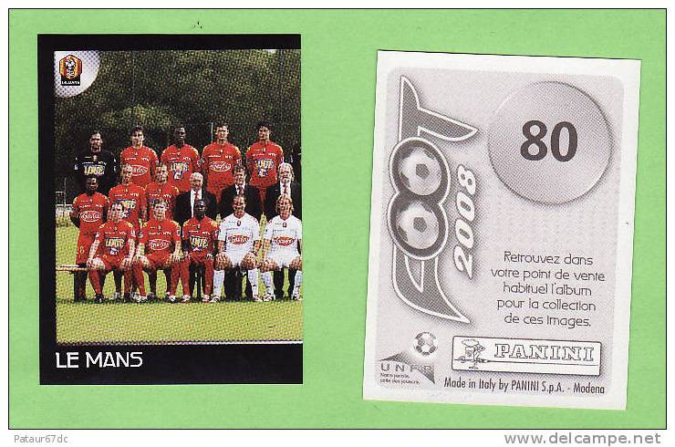 PANINI FOOT 2008 / N°  80 / LE MANS / EQUIPE 1/2 - Edition Française