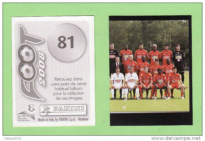 PANINI FOOT 2008 / N°  81 / LE MANS / EQUIPE 2/2 - Edition Française