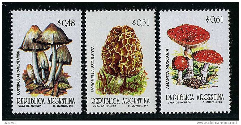 Argentine ** N° 1792 à 1794 - Champignons (7 P24) - Autres & Non Classés