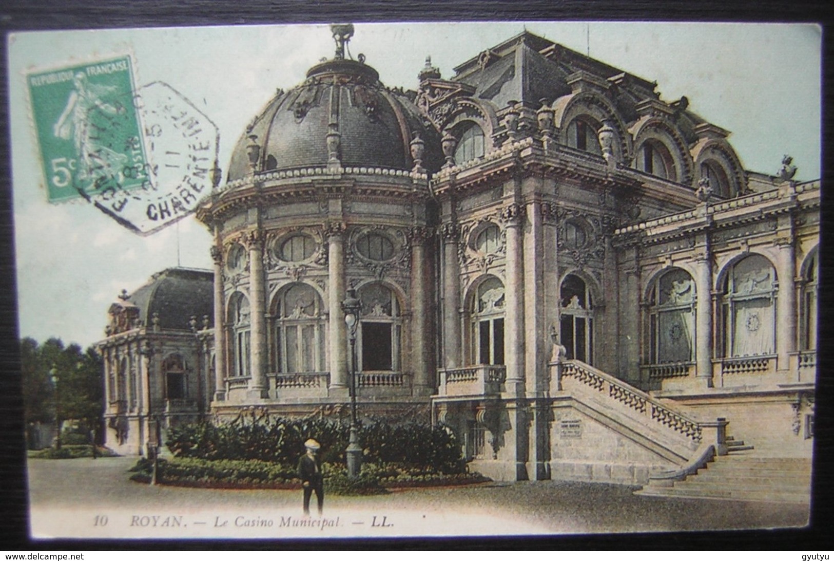 Pontaillac (Charente) 1911 Cachet Hexagonal Sur Une CPA De Royan Cachet Tireté De Vineuil Au Revers (loir Et Cher) - 1877-1920: Période Semi Moderne