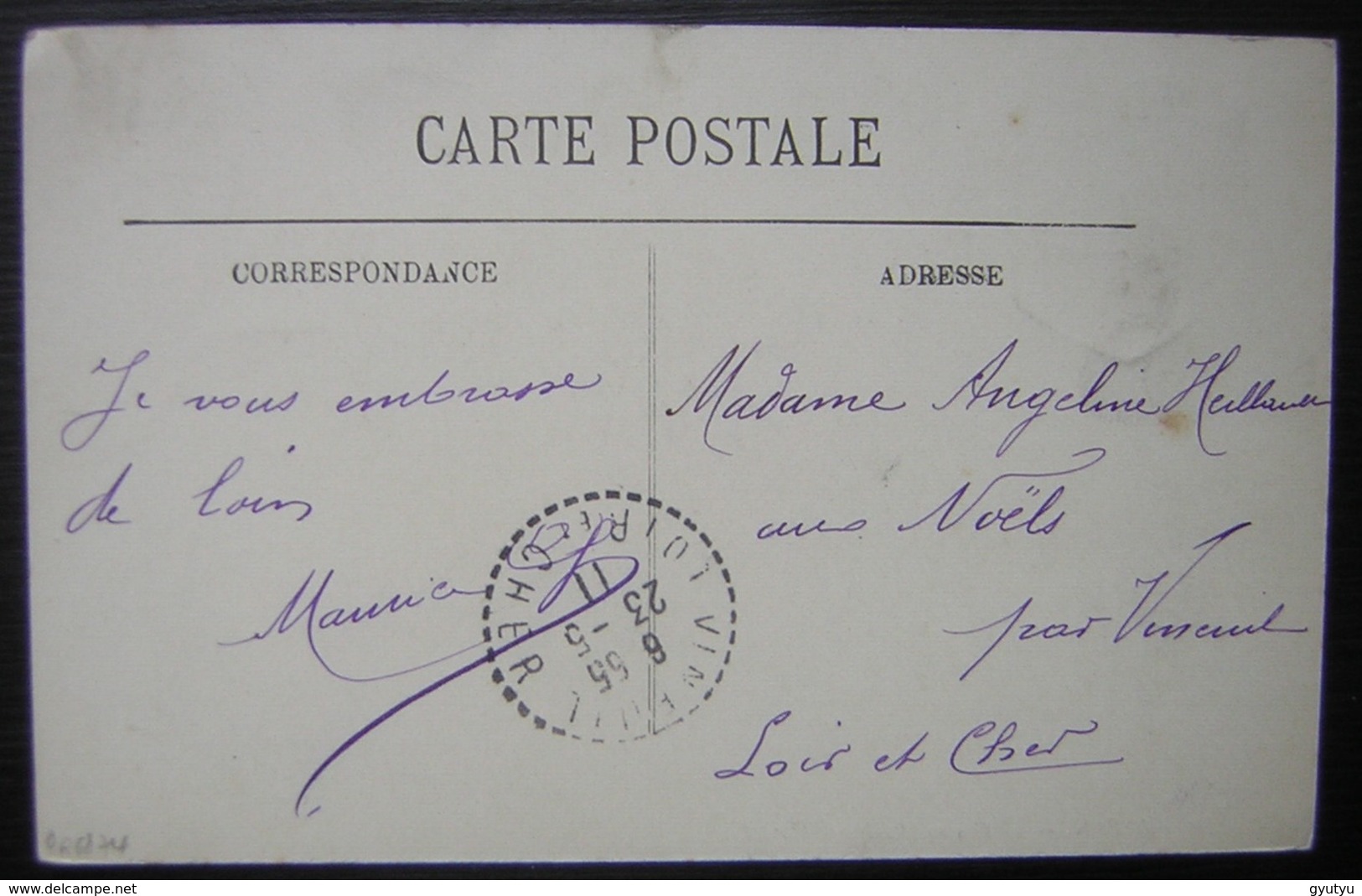 Pontaillac (Charente) 1911 Cachet Hexagonal Sur Une CPA De Royan Cachet Tireté De Vineuil Au Revers (loir Et Cher) - 1877-1920: Période Semi Moderne