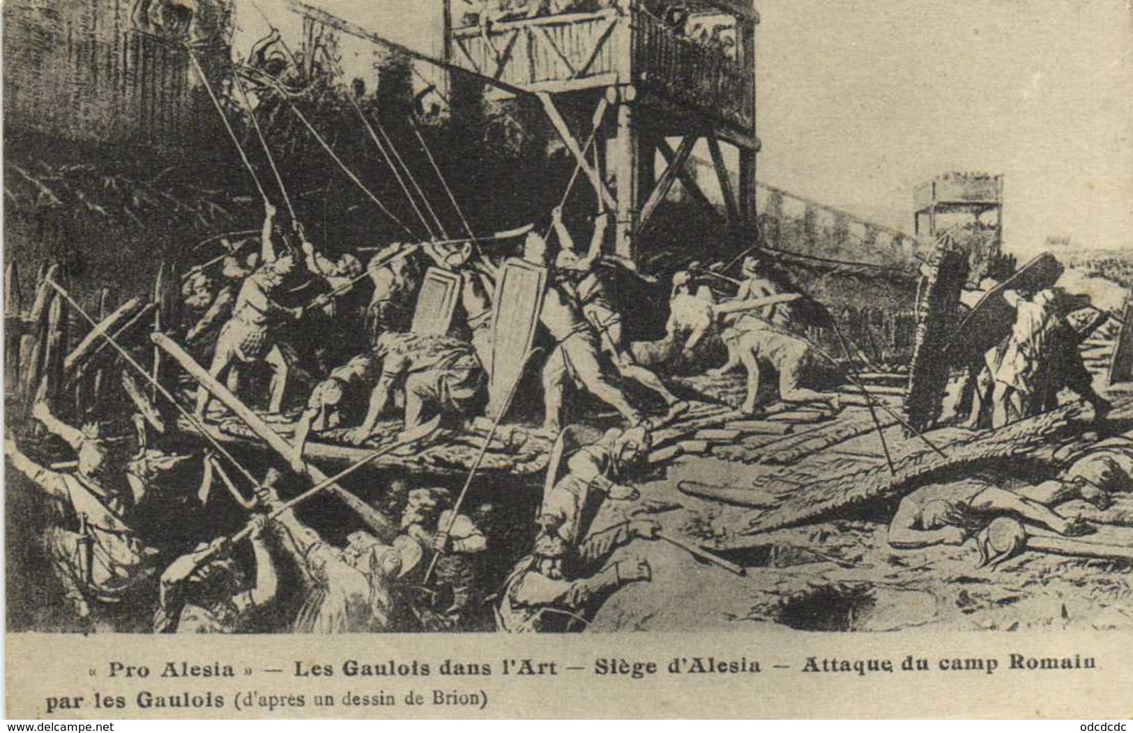 "Pro Alesia " Les Gaulois Dans L' Art Siège D'Alesia Attaque Du Camp Romain Par Les Gaulois RV - History