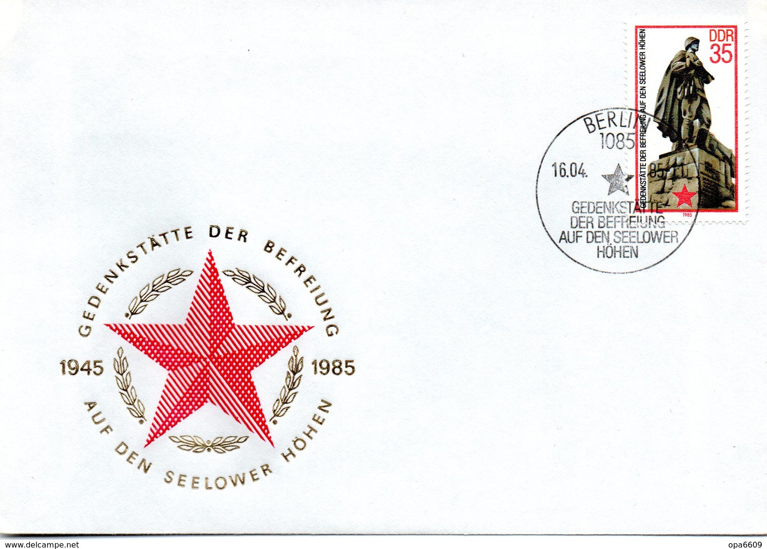 DDR Schmuck-FDC Mi 2939 "Gedenkstätte: Seelower Höhen", ESSt BERLIN, 16.4.1985 - Autres & Non Classés