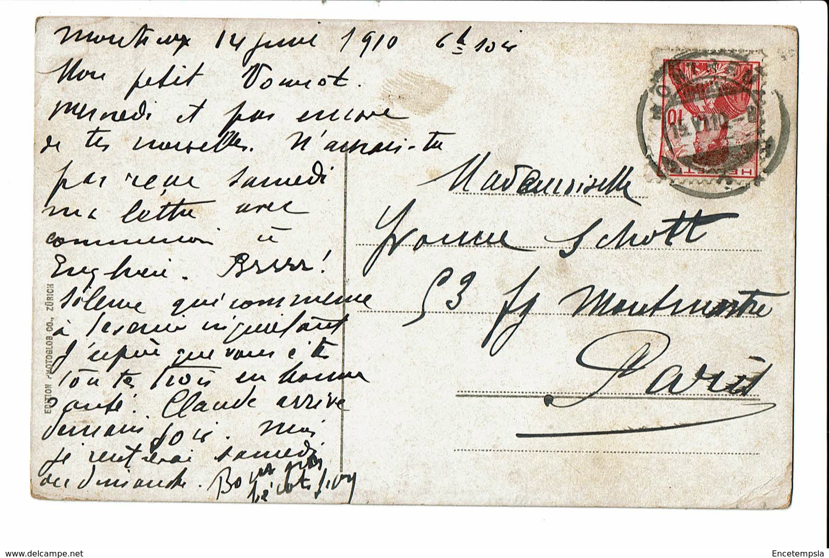 CPA - Cartes Postales-Suisse - Montreux-Île De Salagnonsur Le Lac Leman-1910-S3992 - Montreux