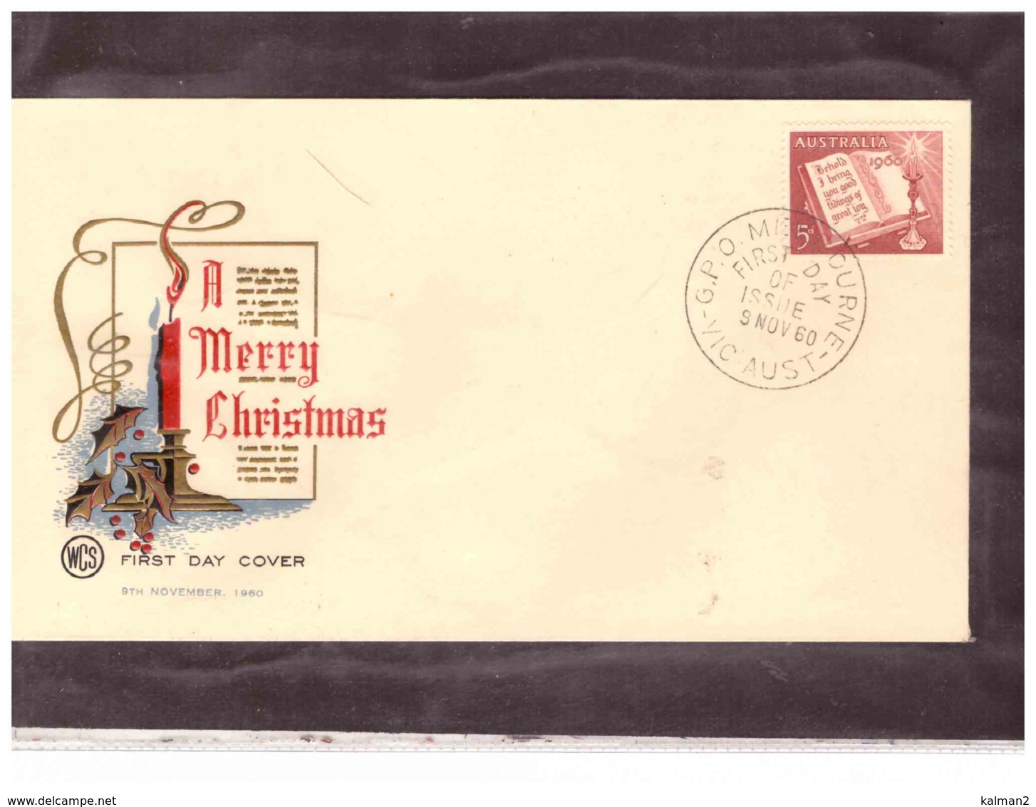 AUSFDC376    -    9.11.1960.     ./    FDC  MICHEL NR.  309 - Primo Giorno D'emissione (FDC)