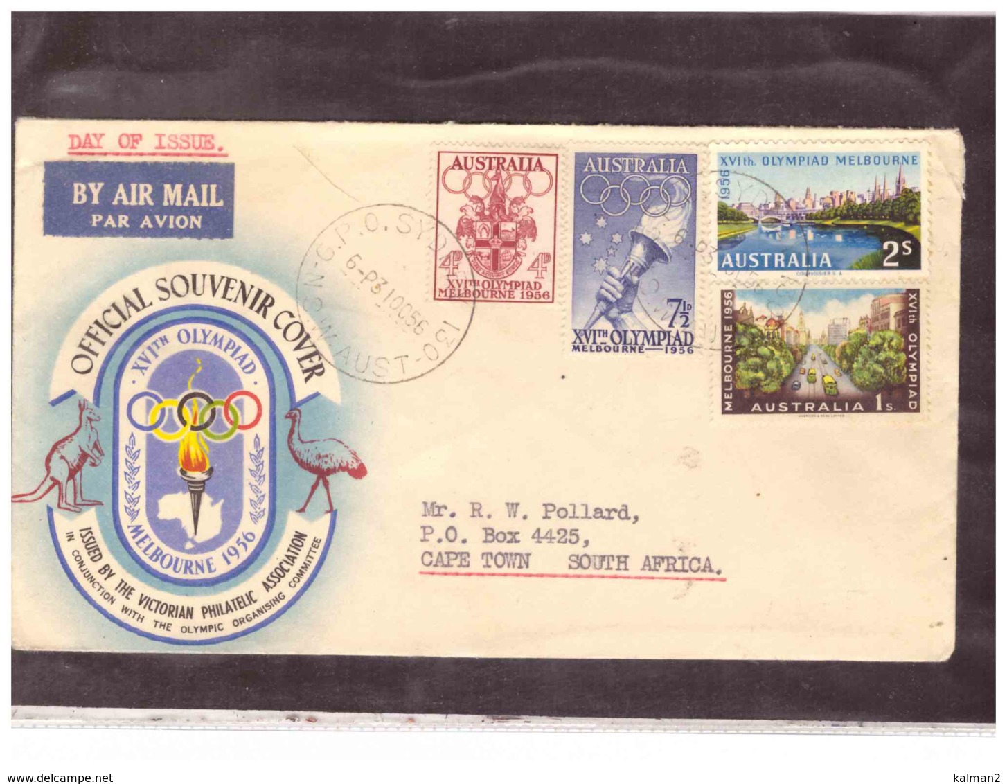 AUSFDC378    -    SYDNEY   31.10.1956.     ./    FDC  MICHEL NR.    266/269 - Omslagen Van Eerste Dagen (FDC)