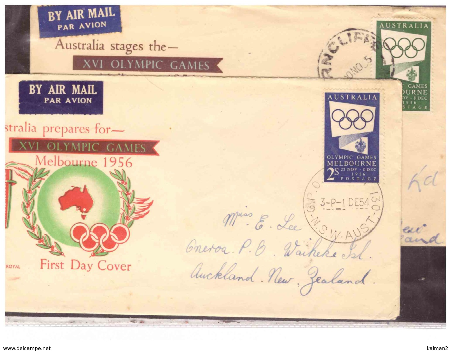 AUSFDC386    -    1.12.1954-30.11.1955.     ./    FDC  MICHEL NR.   250+259 - Primo Giorno D'emissione (FDC)