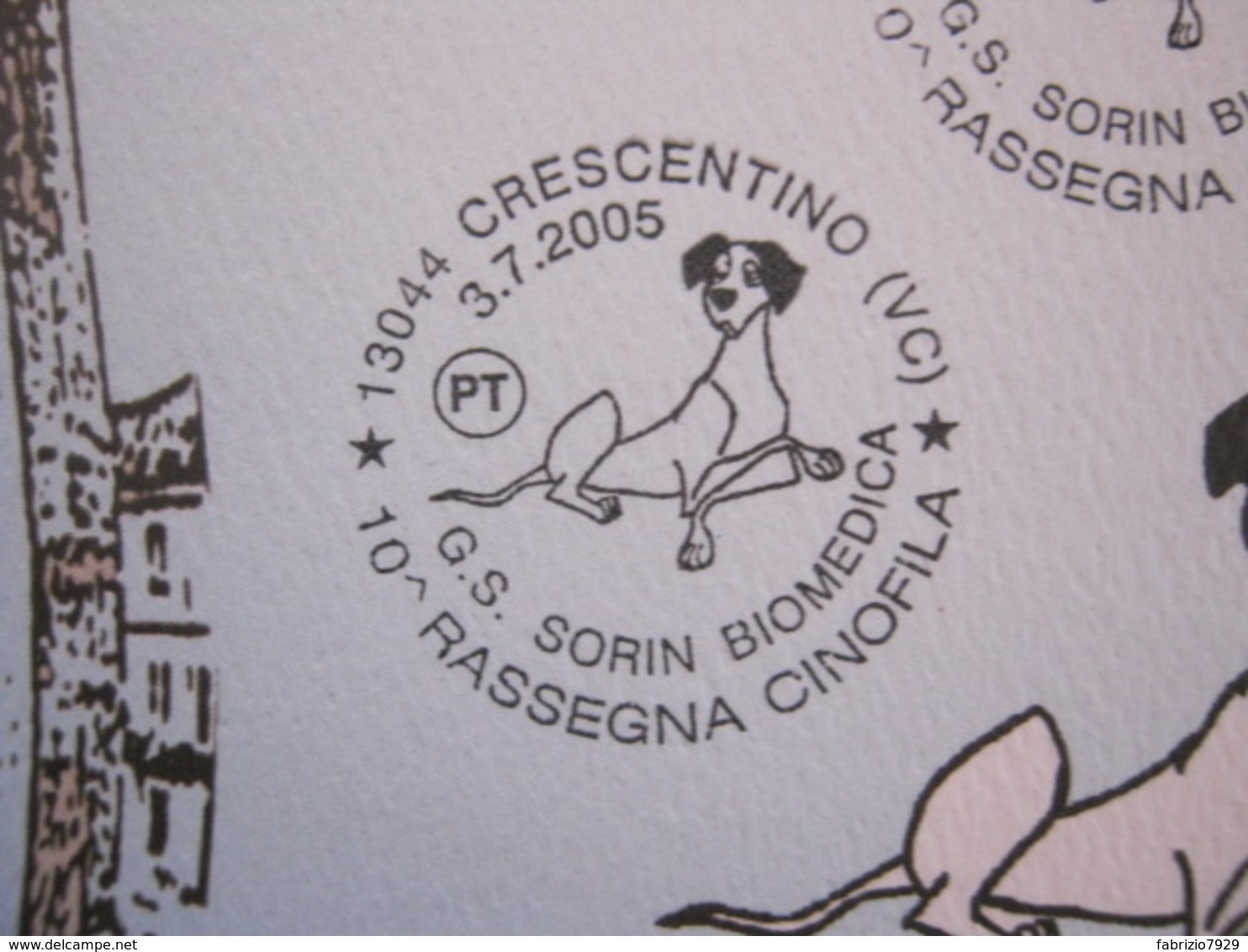 A.03 ITALIA ANNULLO - 2005 CRESCENTINO VERCELLI 10^ RASSEGNA CINOFILA G.S. SORIN BIOMEDICA ALANO MAXIMUM - Cani