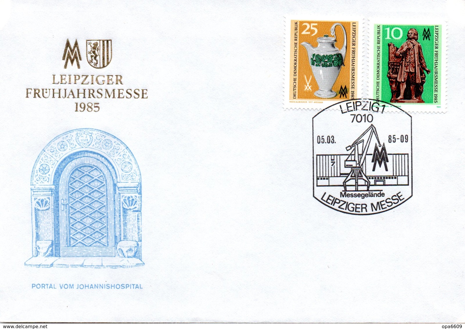 DDR Schmuck-FDC Mi 2929/30 "Leipziger Frühjahrsmesse", ESSt LEIPZIG 1, 5.3.1985 - Autres & Non Classés