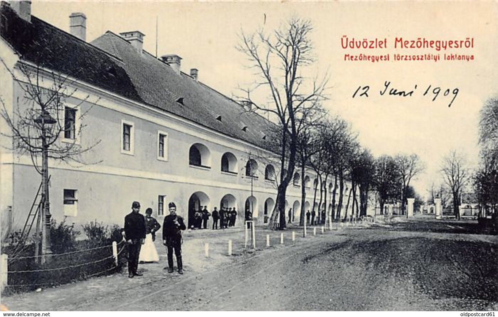 ALTE AK   MEZÖHEGYES / Ungarn  - Kaserne -  1909 Beschriftet - Hongrie