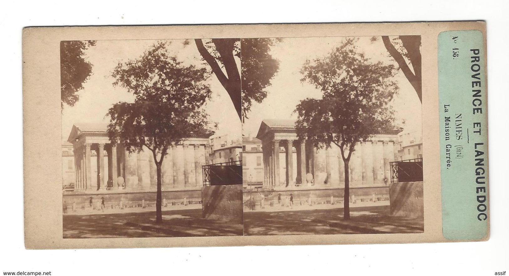 STEREO Furne Et Tournier  Provence Et Languedoc - Nîmes , La Maison Carrée  ( Vers 1860 ) - Photos Stéréoscopiques