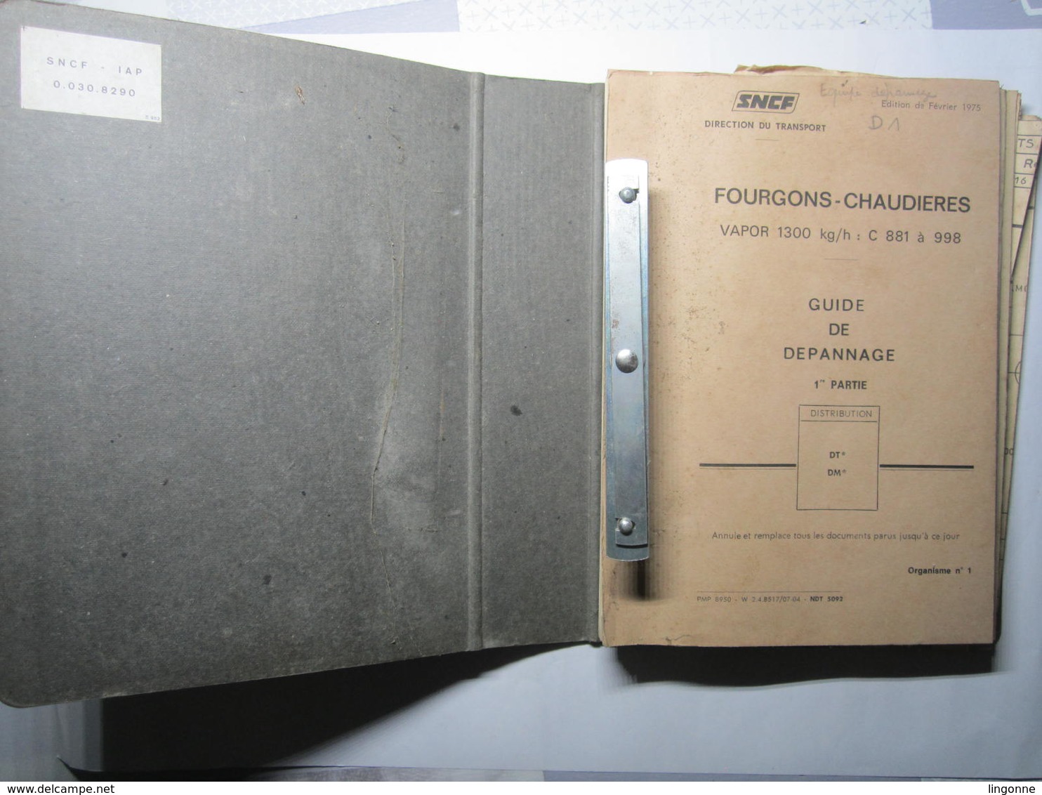 Guide Dépannage FOURGONS-CHAUDIERES VAPOR 1300 Kg/h C 881 à 998 Recueil Document 1975 - Chemin De Fer