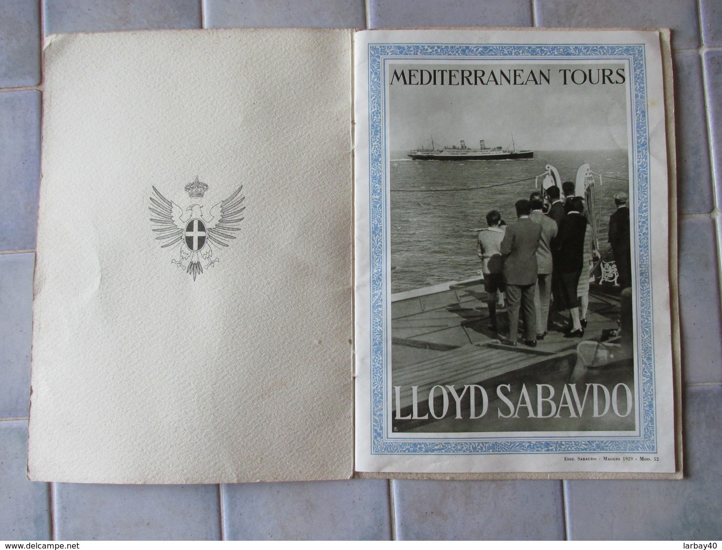 Lloys Sabaudo Mediterranean Tours Mai 1929 Paquebot - Publicités