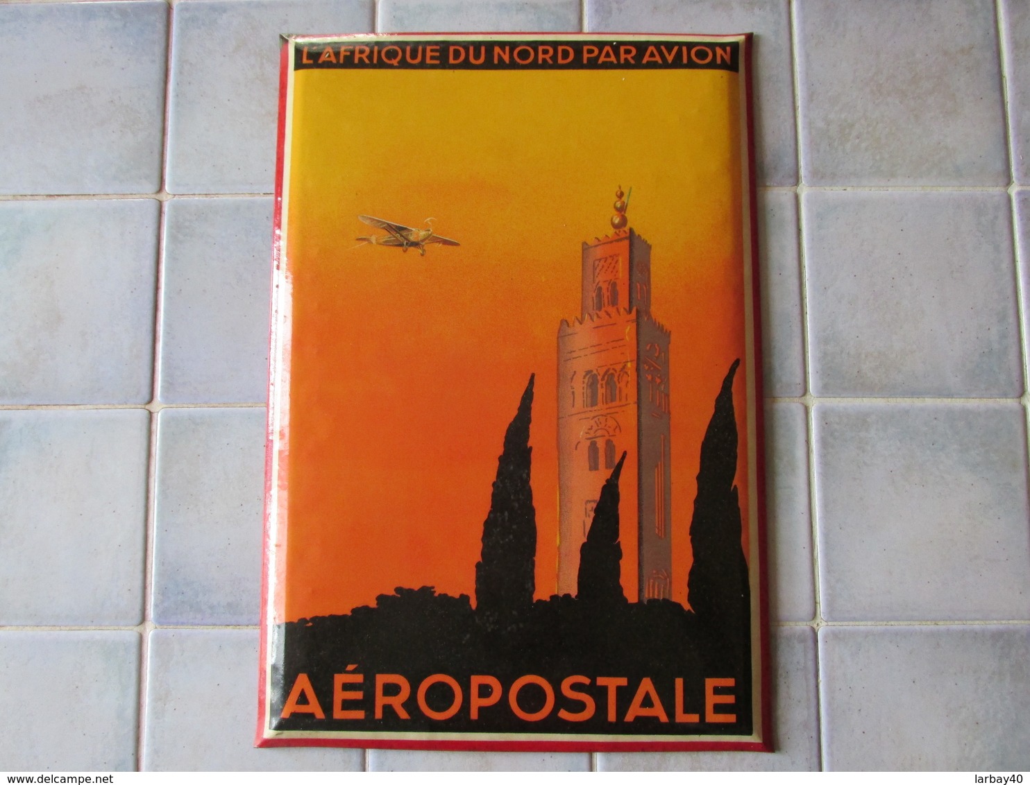 Pub Ancienne L Afrique Du Nord Par Avion Aéropostale 35 X 24 Cm - Vintage - Other & Unclassified