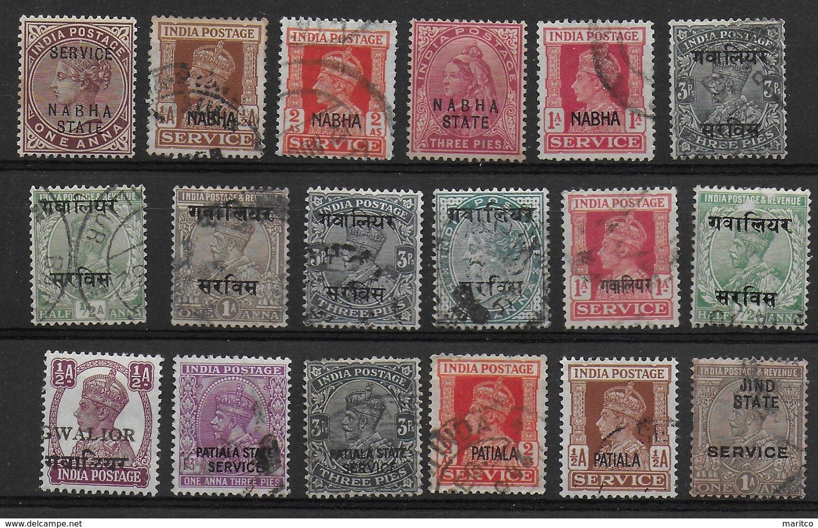 India States Overprints - Andere & Zonder Classificatie