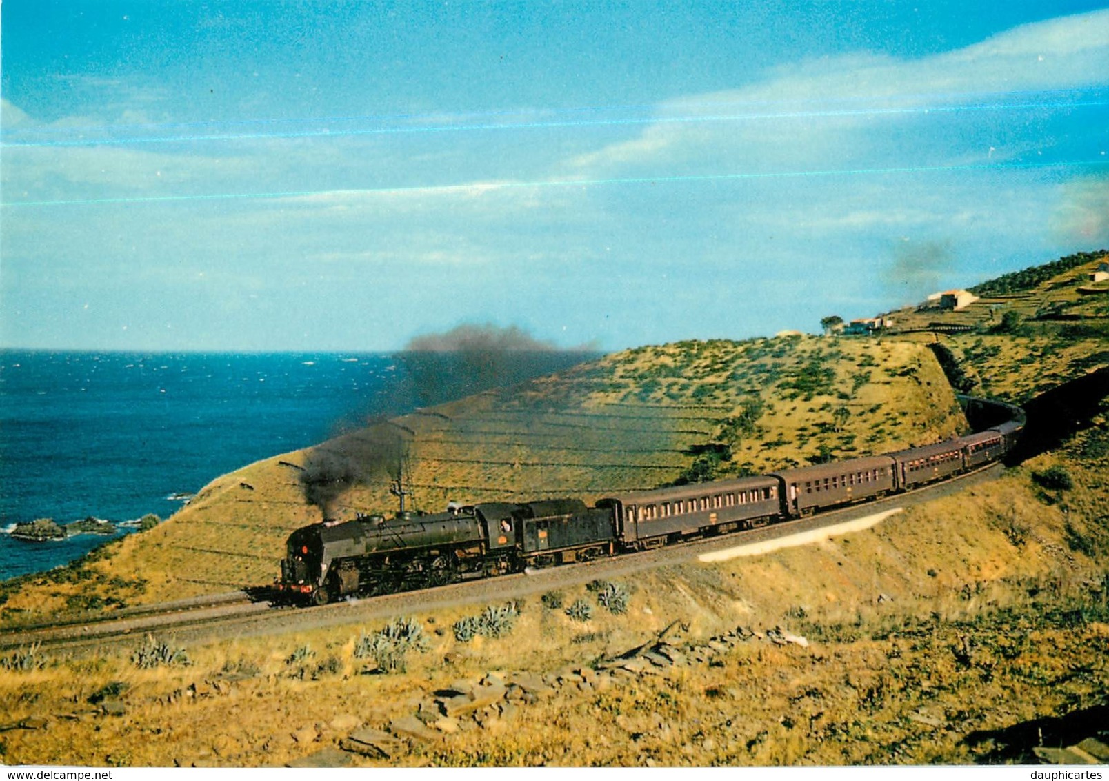 TRAIN 141 R 1249 Dans La Rampe De Cerbère En 1973 - Ligne NARBONNE CERBERE - Format CPM - 2 Scans - Matériel