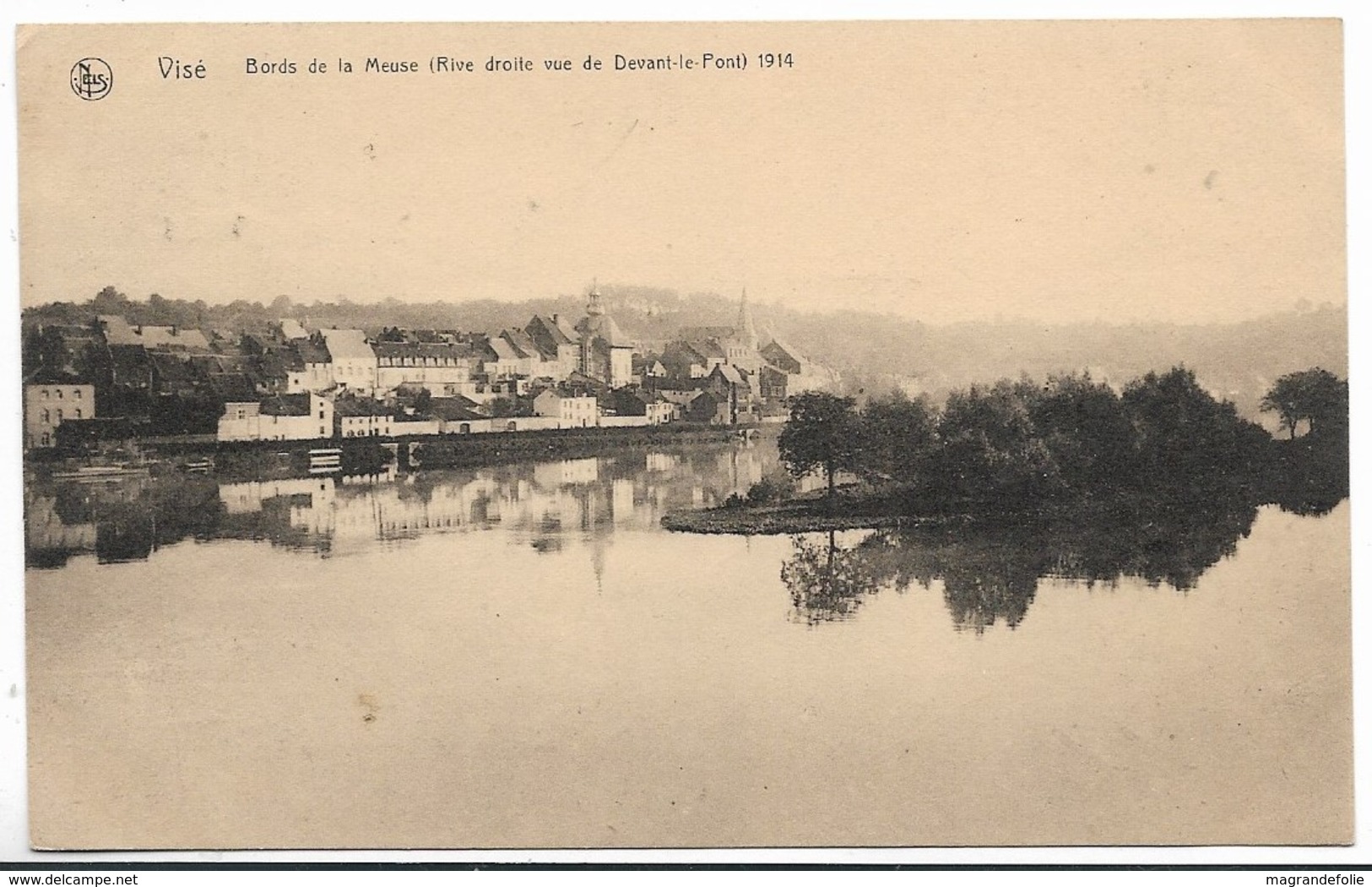 CPA PK  VISE  BORDS DE LA MEUSE  RIVE DROITE VUE  DE DEVANT LE PONT  1914 - Autres & Non Classés