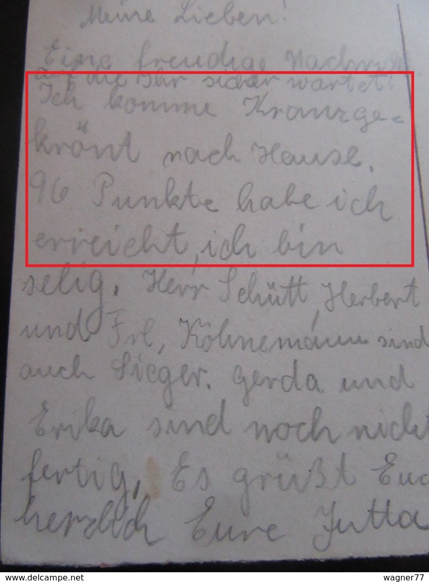Turnfest Breslau 1938 - Teilnehmerkarte (Knick) + Postkarten Teilnehmerin - Text u.a. bez. Hitler