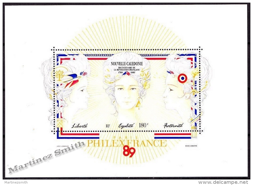 New Caledonia - Nouvelle Calédonie 1989 Yvert BF-9 Bicentenary French Revolution - MNH - Miniature Sheet - Hojas Y Bloques