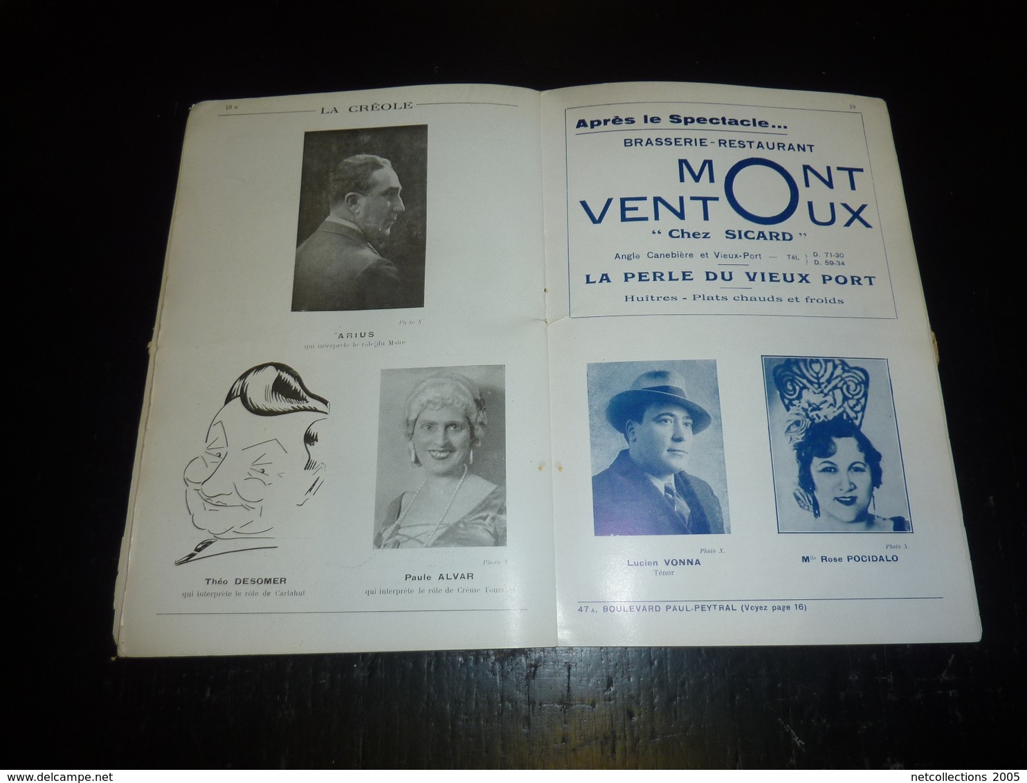 JOSEPHINE BAKER ;OPERA MUNICIPAL VILLE DE MARSEILLE, PROGRAMME OFFICIEL - Saison lyrique 1940-1941 - illustrée (AD)